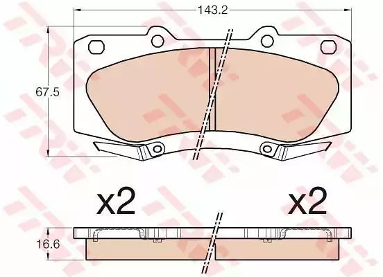 Klocki hamulcowe przód Toyota HILUX 07- 2,5D4D 4X4 TRW GDB3534