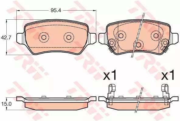 Klocki hamulcowe tył Opel ASTRA COMBO CORSA MERIVA 00- z czujnikiem TRW GDB3585