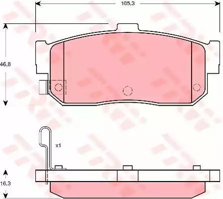 Klocki hamulcowe tył Nissan ALMERA 98- 00- PRIMERA KOMBI TRW GDB3274