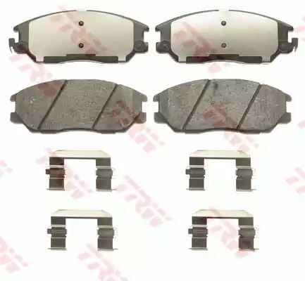 Klocki hamulcowe przód Hyundai TERRACAN 2,9 CRDI 3,5 V6 01-06 z czujnikiem 149x61x17,2 17,6 MANDO TRW GDB3465