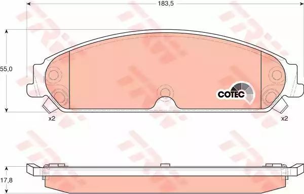 Klocki hamulcowe przód Chrysler 300C TRW GDB4134