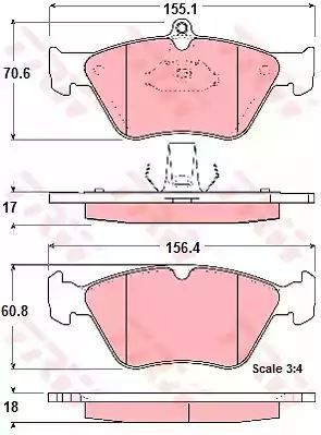 Klocki hamulcowe przód Opel OMEGA B VE TRW GDB1166