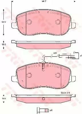 Klocki hamulcowe przód Fiat CROMA 1,9 2,4 JTD 05- TRW GDB1636