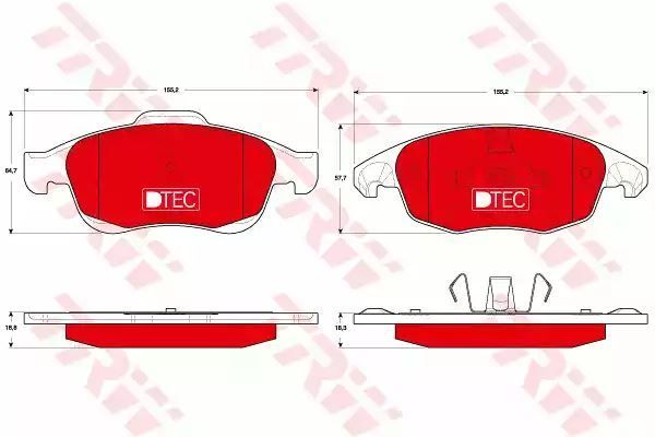Klocki hamulcowe przód Citroen BERLINGO 08- C4 DS4 DS5 5008 TRW GDB1690DTE