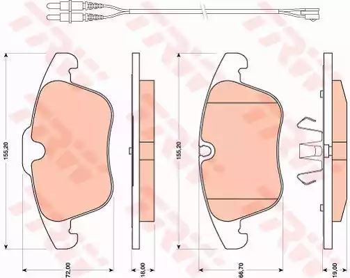 Klocki hamulcowe przód Citroen C5 407 TRW GDB1818