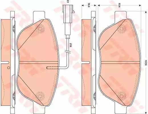 Klocki hamulcowe przód Fiat STILO 1,2 1,6 16V 01- IDEA z czujnikiem TRW GDB1879