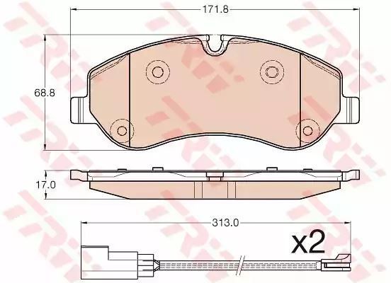 Klocki hamulcowe przód Ford TRANSIT 2,2 TDCI 12- TRW GDB1967