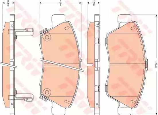 Klocki hamulcowe przód Honda CIVIC CRX 1,3-1,7 91- TRW GDB3478