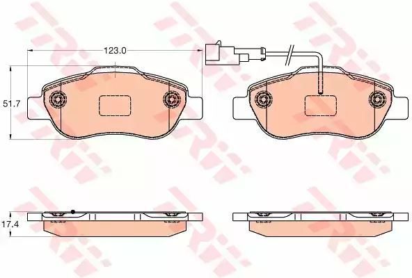 Klocki hamulcowe przód Fiat 500 07- TRW GDB2039