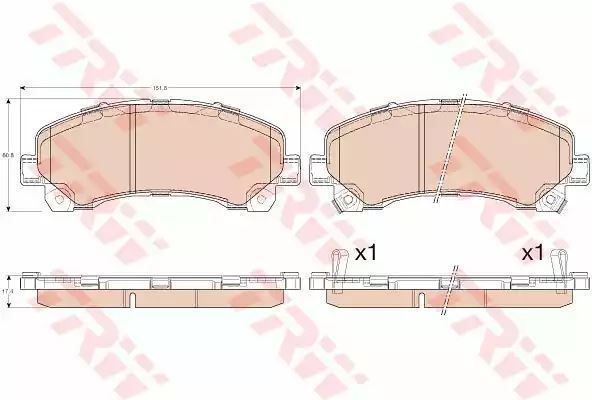 Klocki hamulcowe przód Isuzu D-MAX TRW GDB3545