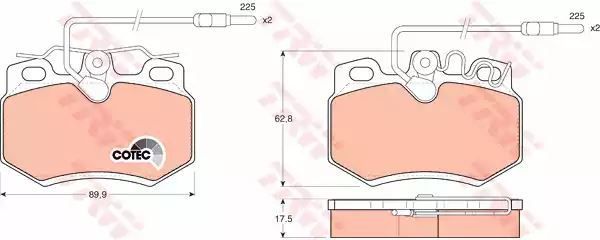 Klocki hamulcowe przód Citroen C15 1,0-1,9D 84-05 TRW GDB446