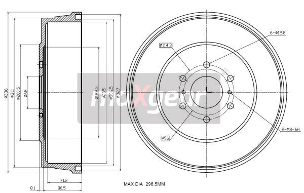 BĘBEN HAMULCOWY NISSAN NAVARA 2,5 DCI 05- MaXgear 19-3223