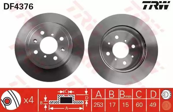 Tarcza hamulcowa przód Opel AGILA TRW DF4376
