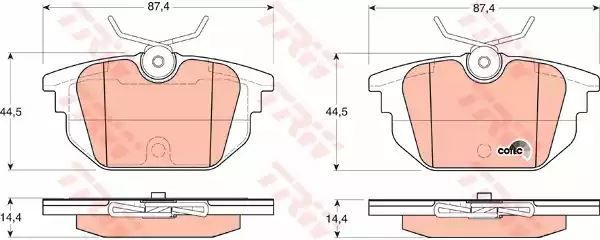 Klocki hamulcowe tył Alfa Romeo 145 146 MAREA TRW GDB1333