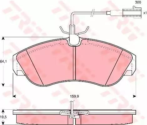 Klocki hamulcowe przód Fiat DUCATO 98-02 z czujnikiem TRW GDB1426