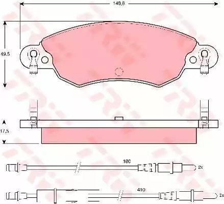 Klocki hamulcowe przód Citroen C5 01- z czujnikiem TRW GDB1447