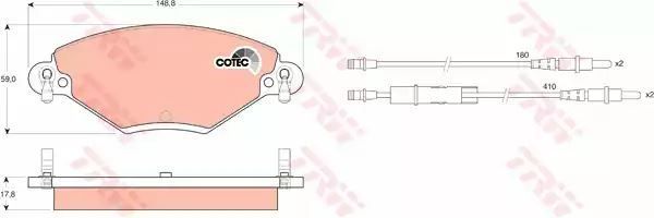 Klocki hamulcowe przód Citroen C5 01- z czujnikiem TRW GDB1448