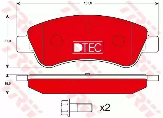 Klocki hamulcowe przód Citroen BERLINGO C2 C3 DS3 XSARA 206 207 208 307 TRW GDB1463DTE