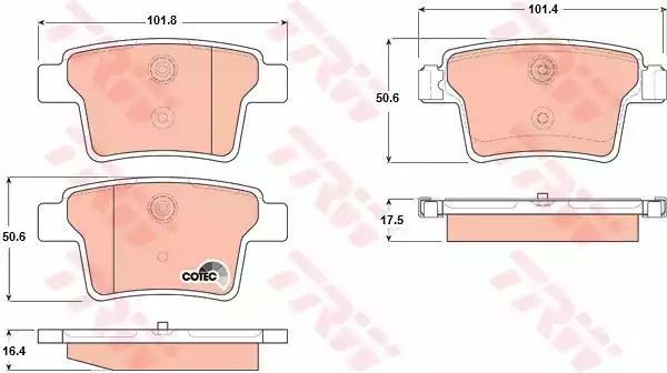 Klocki hamulcowe tył Ford MONDEO 00- TRW GDB1665