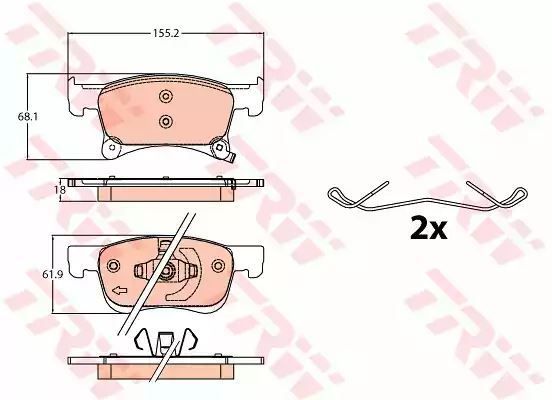 Klocki hamulcowe przód Opel ADAM CORSA 1,0-1,4 14- TRW GDB2091
