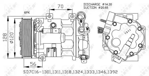KOMPRESOR KLIMATYZACJI CITROEN C5 04- NRF 32682