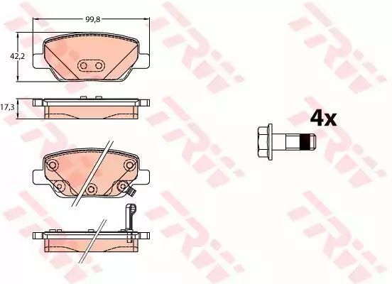Klocki hamulcowe przód Hyundai IX35 09- TRW GDB3647
