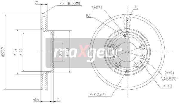 TARCZA HAMULCOWA PRZÓD MAZDA 626 6 Z POWŁOKĄ ANTYKOROZYJNĄ MaXgear 19-0944MAX