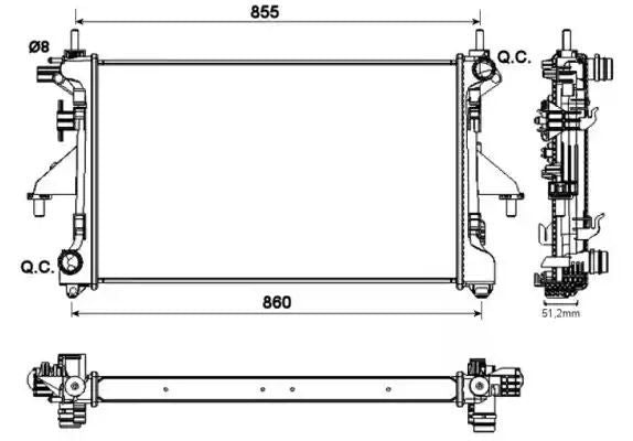 CHŁODNICA FIAT DUCATO/BOXER/JUMPER 2,2HDI/2,3MULTIJET/3,0HDI/MULTIJET 06- NRF 54204A
