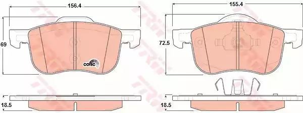 Klocki hamulcowe przód Volvo S80 TRW GDB1388