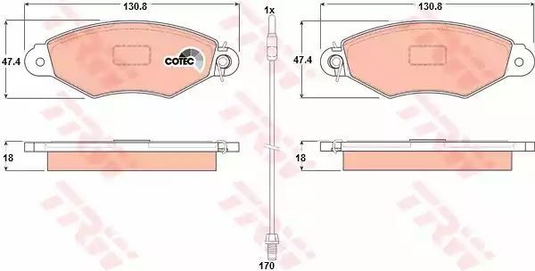 Klocki hamulcowe przód Renault KANGOO 97- XSARA 206 TRW GDB1402