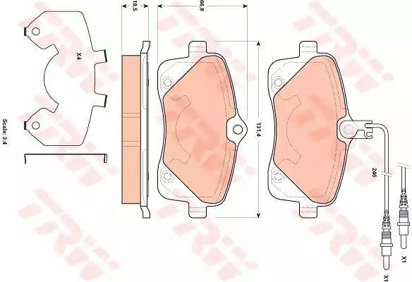 Klocki hamulcowe przód Peugeot 407 04- z czujnikiem TRW GDB1895