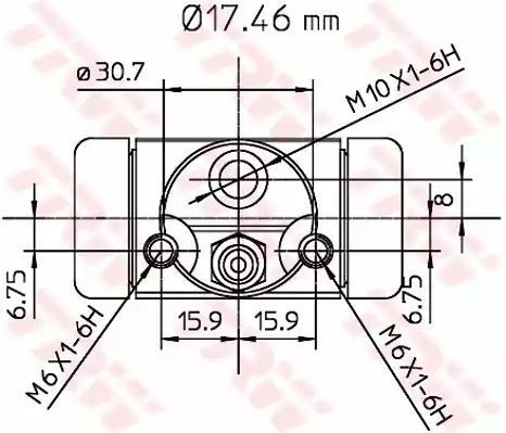 Cylinderek hamulcowy Mercedes W168 97-04 17,5 MM ALUMINIUM TRW BWA130