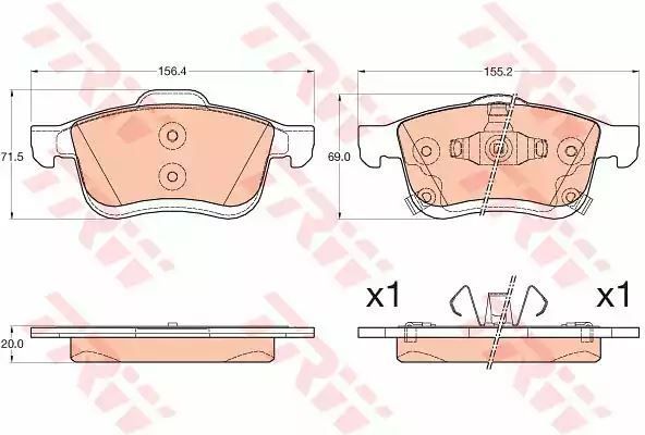 Klocki hamulcowe przód Fiat 500L 13- TRW GDB2060