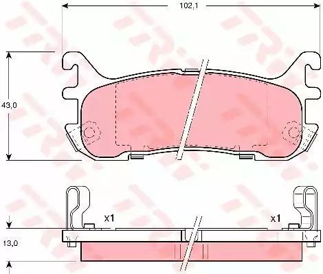 Klocki hamulcowe tył Mazda 323 89-98 MX5 94- TRW GDB3129