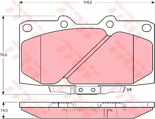 Klocki hamulcowe przód Subaru IMPREZA 00- 300ZX TRW GDB3131