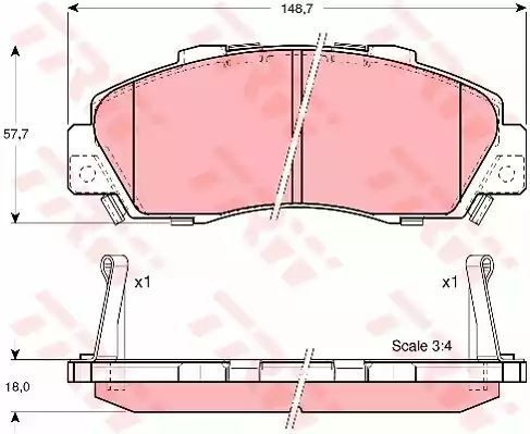 Klocki hamulcowe przód Honda CR-V ACCORSAD TRW GDB3177