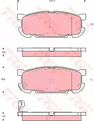 Klocki hamulcowe tył Mazda MX-5 1,6-1,8 16V 98-05 TRW GDB3303