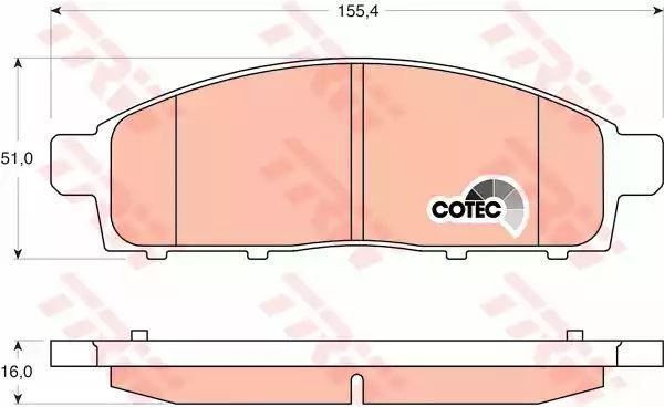 Klocki hamulcowe przód Mitsubishi L200 06- z czujnikiem TRW GDB3435
