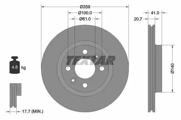 TARCZA HAM. DACIA P. LOGAN/SANDERO 1,2-1,6 04- Textar 92292103