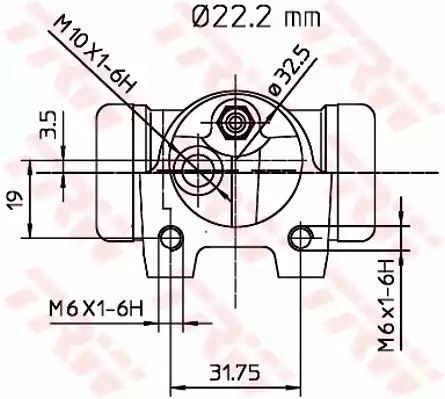 CYLINDEREK HAM. RENAULT/PEUGEOT/RENAULT PR R11, 80-95, TRW BWH135