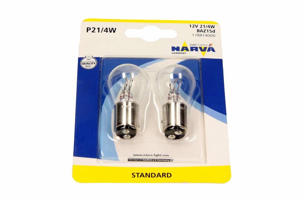 ŻARÓWKA P21/4W 12V/21/4W 2 SZT BLISTER Narva 178814000