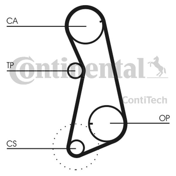 Pasek rozrządu VW GOLF PASSAT POLO 1,3-1,8BENZ ContiTech CT637