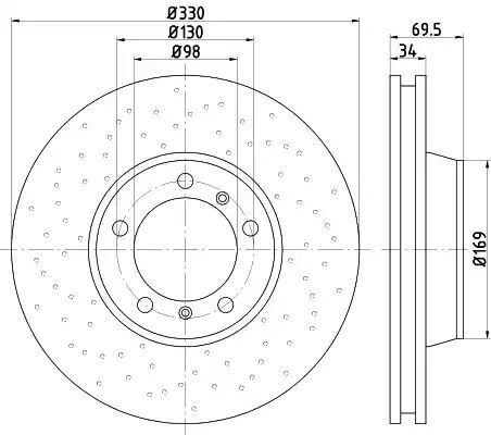 Tarcza hamulcowa przód Porsche 911 00-12 LE Textar 92149905