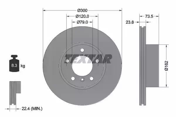 TARCZA HAM. BMW P. 1/3/Z4 03- Textar 92137705