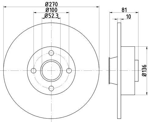 Tarcza hamulcowa tył Renault MEGANE SCENIC 03- z łożyskiem ABS 270x10 Textar 92154503