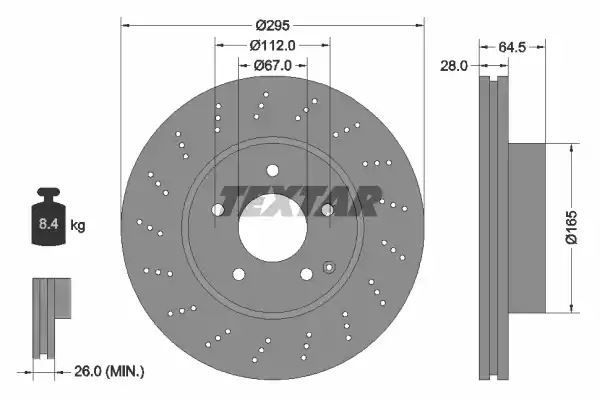 TARCZA HAM. DB P. W204/C197 1,6-6,2 07- Textar 92165005
