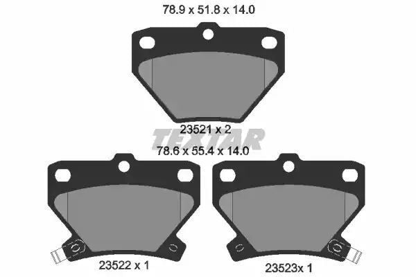 Klocki hamulcowe tył Toyota COROLLA 01- YARIS 99- PRIUS 00- Textar 2352101
