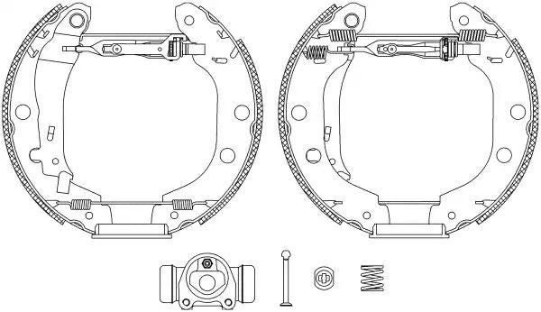 ZESTAW SZCZĘK HAM. NISSAN KUBISTAR 1,2-1,6 16V 03- KPL. Z CYLINDERKAMI Textar 84052701