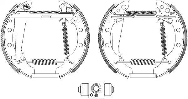 ZESTAW SZCZĘK HAM. VW FOX/GOLF/JETTA/LUPO/POLO/VENTO 84- KPL. Z CYLINDERKAMI Textar 84044706