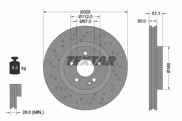 TARCZA HAM. DB P. W176/W246/X156 11- Textar 92262105